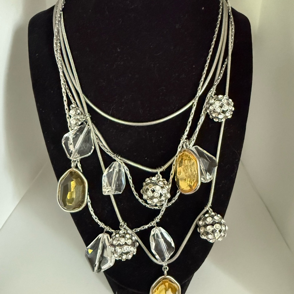 Chico's Silver and Gold Statement “Roselle” 5-strand Necklace - NWT